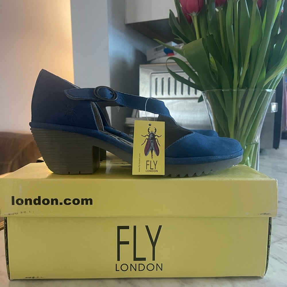Fly London Blue Suede Shoes. New with Tags